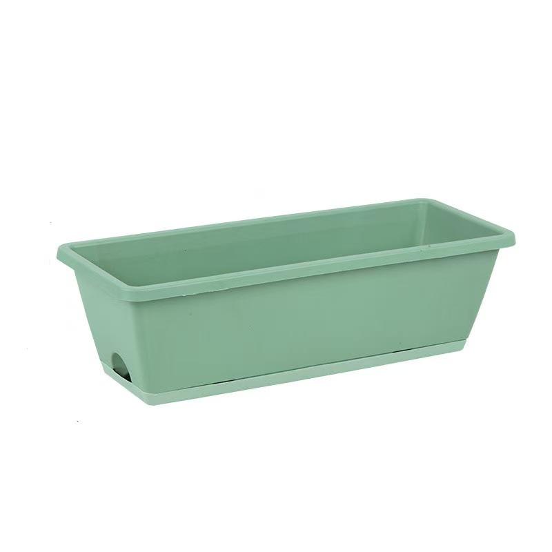 Plastic Planter Trough for Plants - Long Rectangular Flower Box Container with Drainage Holes for Indoor Outdoor Garden Use