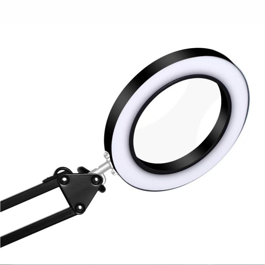 Foldable LED Desk Lamp with Magnifier for Makeup, Manicure, and Eyelash Extension
