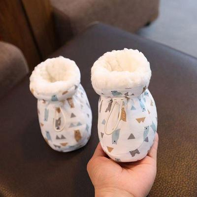 Scarpe in Cotone Morbide per Neonato - Velluto Spesso, Copripiedi Anti-Caduta per Bambini e Bambine (0-1 anno)