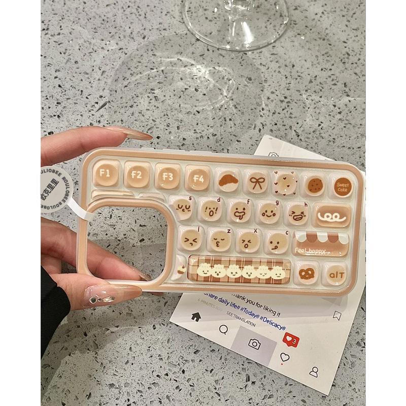 Creative Crayon Shin Shin Three Dimensional Keyboard Cell Phone Case Suitable for Apple 16promax Katy Apple 15 Protector Case