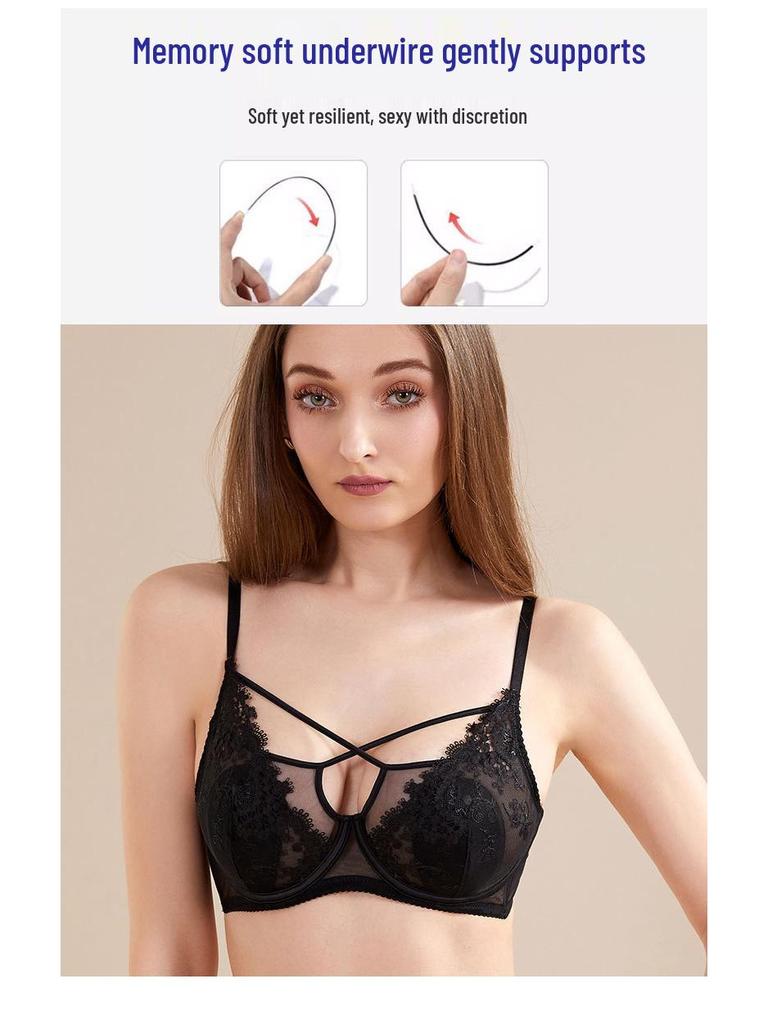 French Lace Bunny Ears Push-Up Bra Set for Small Busts