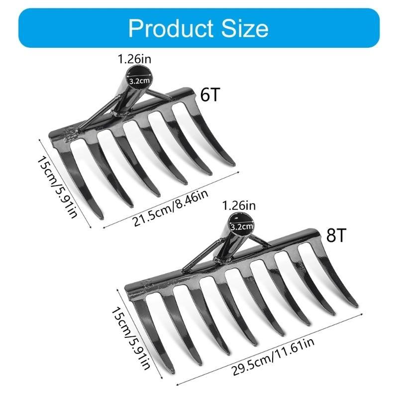 Manganese Steel Rake Perfect For Small Lawn Maintenance Efficient Soil Aeration