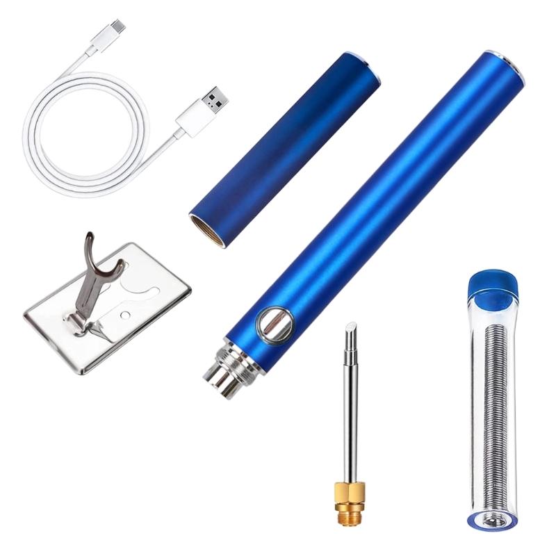 Comfortable Wooden Handle Soldering Iron Featuring Four Gear Temperature Control USB Charging Rapid Heating Lightweight Design