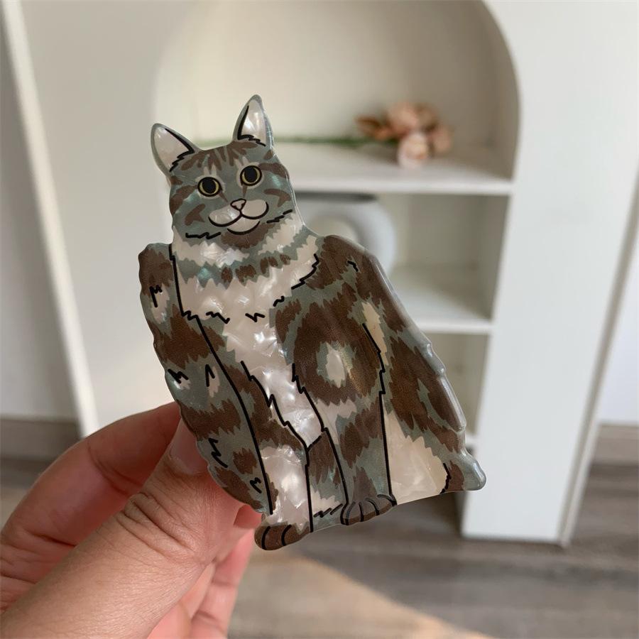 Cute Acetic Acid Cat Hair Claw For Women Cartoon Korean Style Kitten Claw Clip Hair Accessories Headdress Animal Shark Clip
