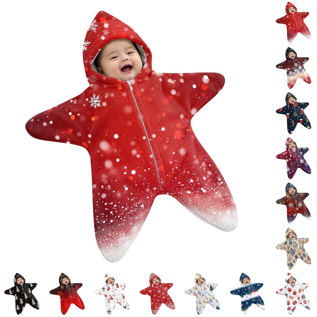 Baby wikkeldeken met print - Flanel - Schrikwikkel voor Kerstmis, Baby slaapzak voor pasgeborenen en uitstapjes