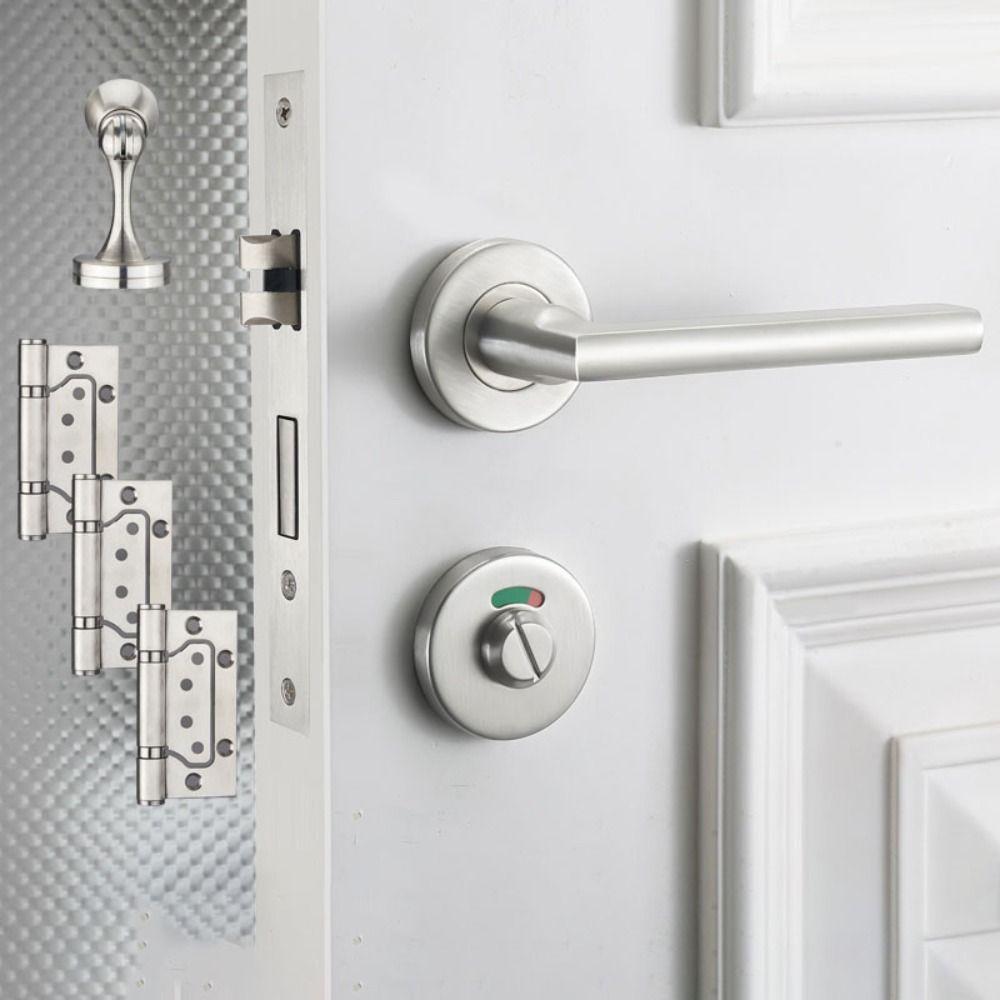 Nylon Plastic Indicator Door Lock Black Color Stainless Steel Deadbolt Bathroom Bolt Bathroom