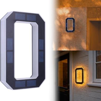 6.7 Inch Size LED Address Numbers Solar Powered Lighted House Numbers Home Exterior