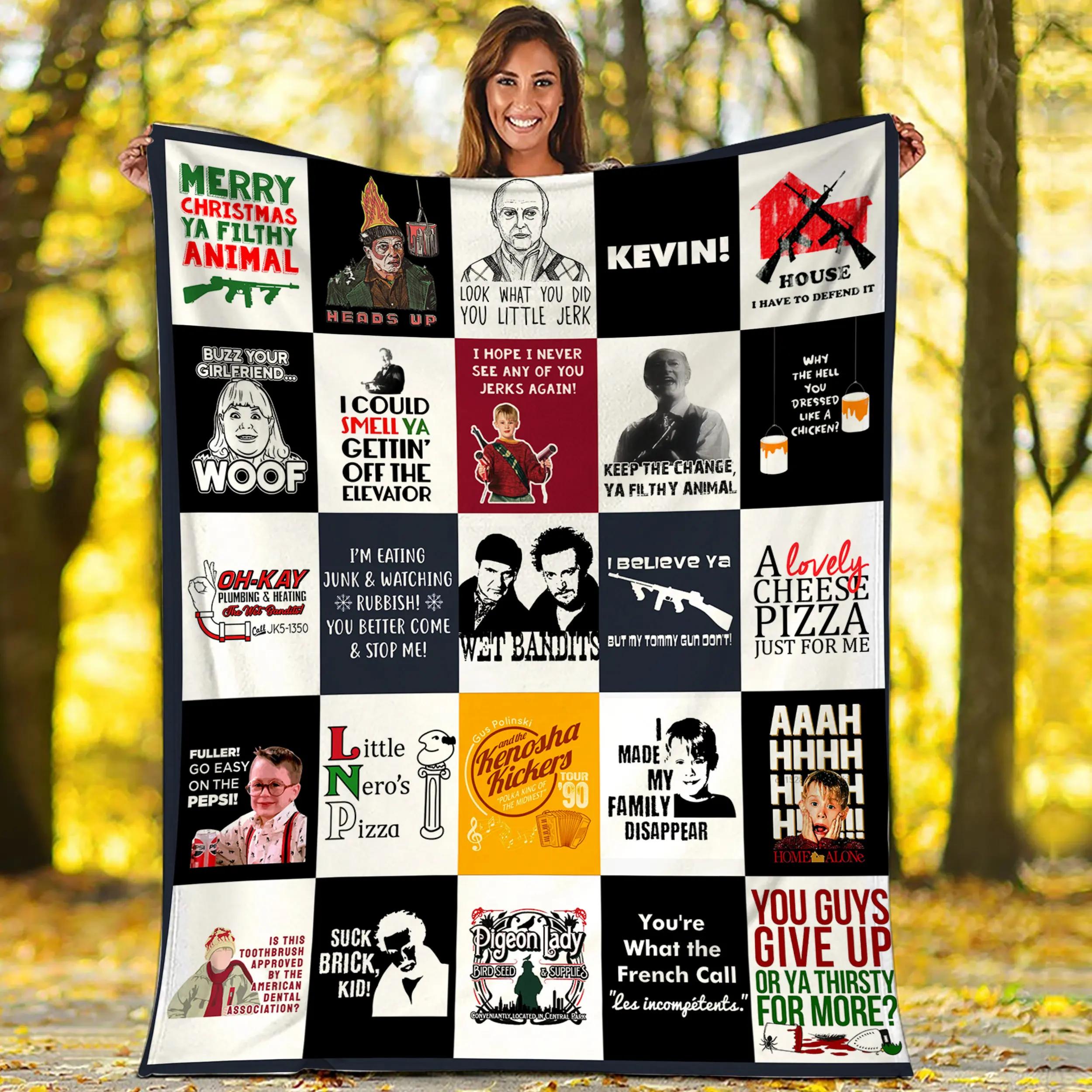 Home Alone Blanket Home Alone Characters Blanket Kevin Fuller Harry Lyme Marv Murchins Blanket for Bed Couch Sofa 80x120cm(31x47inch)