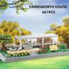 661 Teile Weltberühmte Architektur Bausteine Farnsworth House of Illinois USA Montage Lernspielzeug Geschenke für Kinder