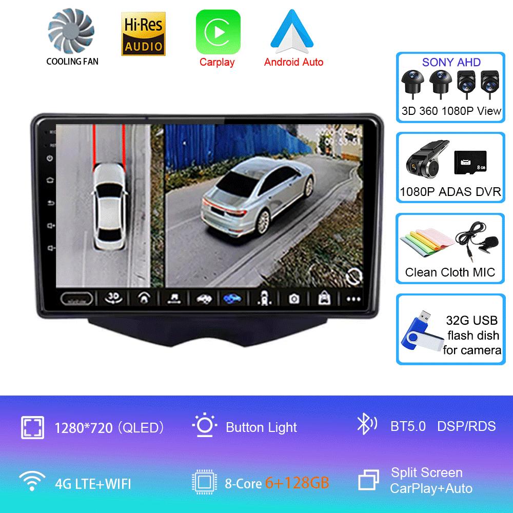 Car Radio Android 14 Carplay For Hyundai Veloster FS 2011 - 2017 Navigation Multimedia Player Stereo WiFi+4G BT DVD 360 Canera