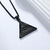 Antico Egitto Triangolo Piramide Occhio di Horus Acciaio al Titanio Collana Nicchia Personalità Usura Letteraria Protezione del Corpo Ciondolo