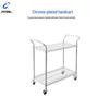OLOMM 2-Tier Chrome Wire Utility Cart with Double Handles