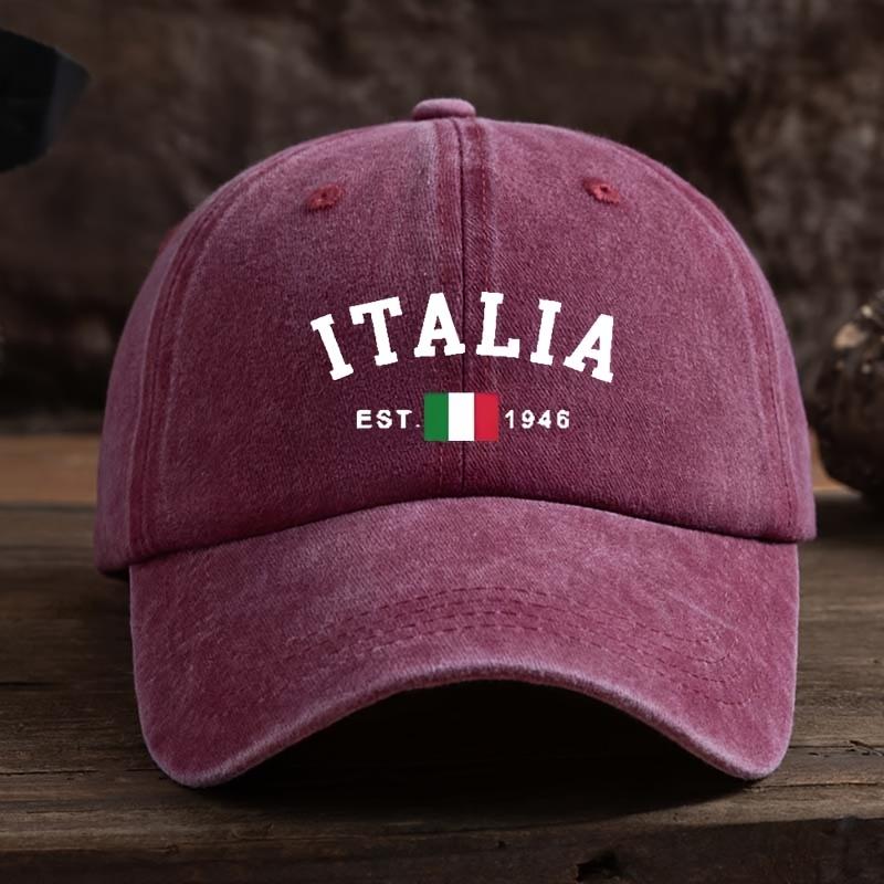 Italian Flag Printed Baseball Hat Fashionable Versatile Peaked Cap Outdoor Men's Hat Trend