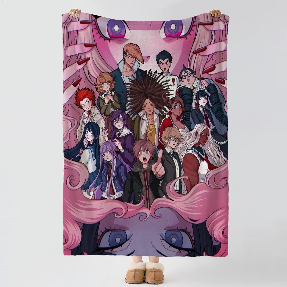 Game DDanganronpa Throw Soft Warm Flannel Blanket Multiuse Throw for Bed Sofa Office Air Conditioning Nap Blanket