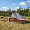 Tipi Tent with Roof Grey and Orange 800 x 800 x 430 cm