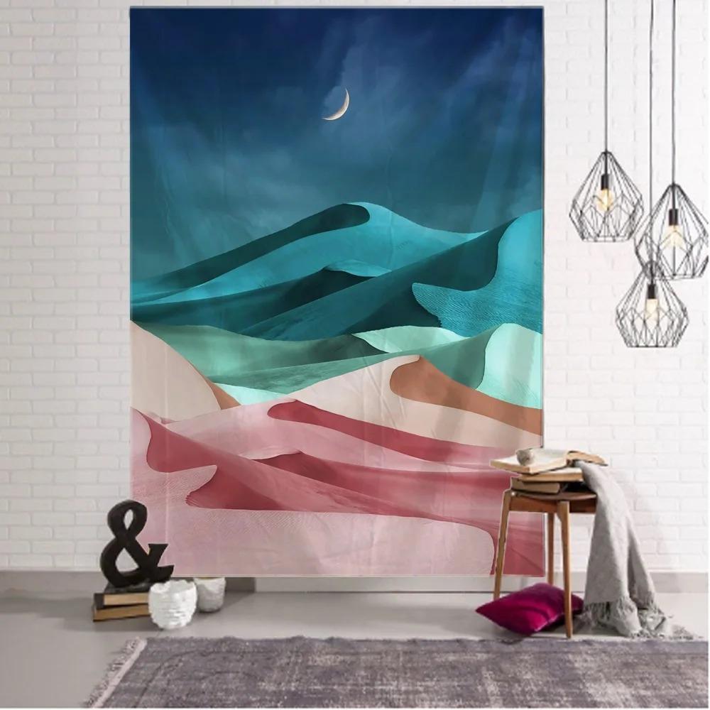 Simple Landscape Painting Art Pattern Tapestry Home Wall Decoration Tapestry Bedroom Living Room Tapestry