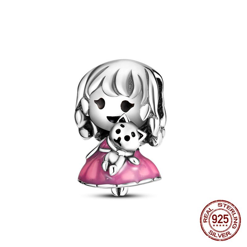 Fit Charms Fororiginal Bracelet Diy Pink Ponytail Little Girl Boycopper Jewelry Making For Women Giftnew