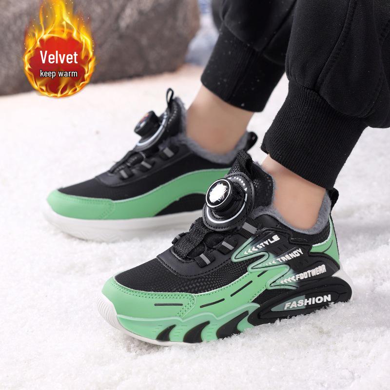 2026 Winter Warm Boys' Waterproof Cotton Shoes with Soft Sole - Lightweight, Casual, and Comfortable for Students