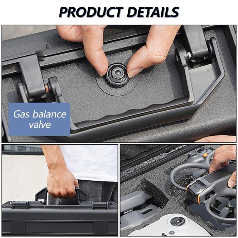 Caixa de Equipamento Rígida à Prova de Choque Bolsa de Armazenamento Protetora com Interior Acolchoado para Quadricóptero Avata 2 Preto