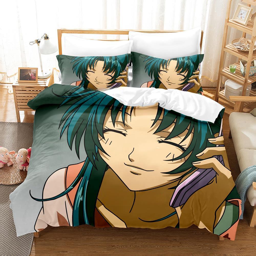 

Full Metal Panic Bedding Set Single Twin Full Queen King Size Bed Set Adult Kid Bedroom Duvet Cover Sets 3d Print Anime Girls EU single(135x200cm)
