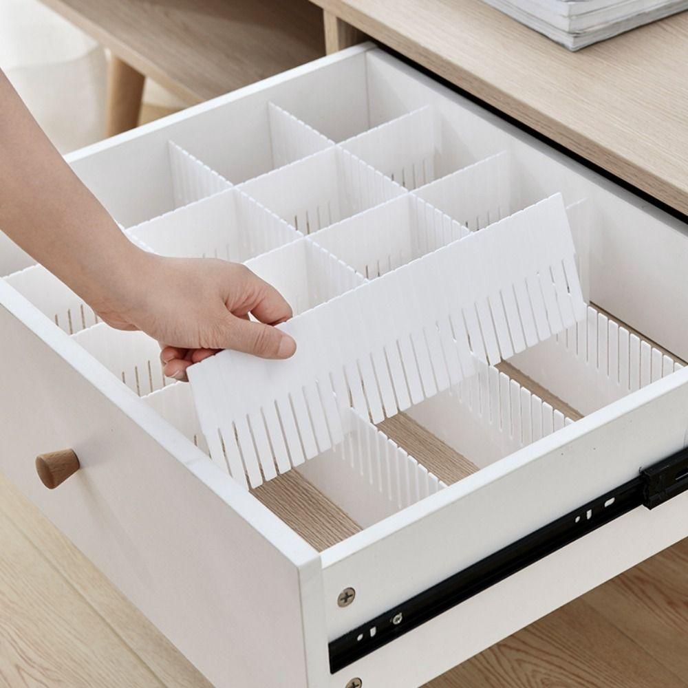 5Pcs Adjustable Drawer Divider DIY Household Combination Partition Board Space-saving Storage Organizer Cabinet Closet Separator