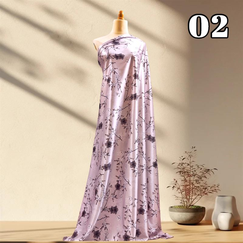 50x150cm Printed Cheongsam Satin Fabric Dress Pajamas Chinese Ancient Style Hanfu Clothing Simulation Silk Satin DIY Fabric