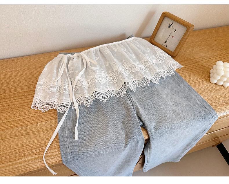Sweet Lace Trim Ruffle Skirt: Women's Versatile Four-Season Layering Skirt Apron