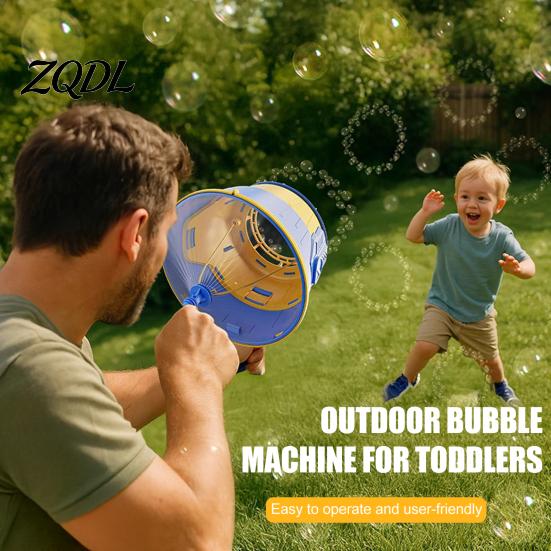 Batterieloser Outdoor-Sportspielzeug-Luftkanone für Kinder, Handgehaltener angetriebener Seifenblasen-Bläser mit 10 automatischen Nachfüllungen für Kinder, Streich Wissenschaftsexperiment