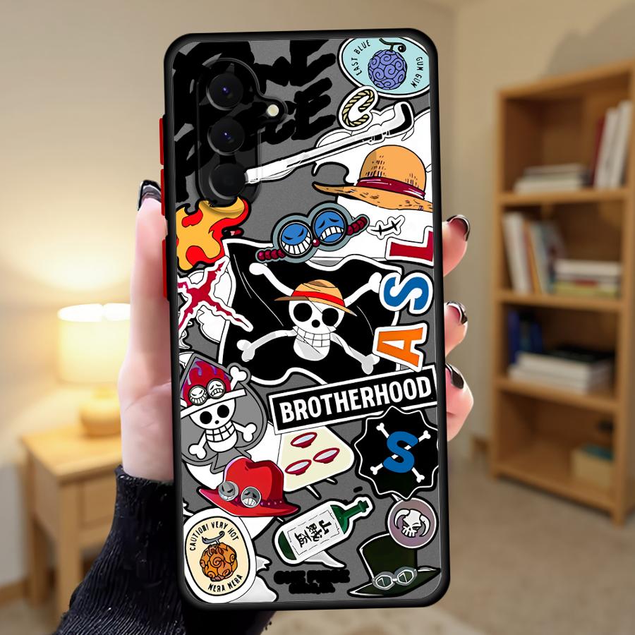 Anime One Piece Logo Case for Samsung Galaxy A73 A33 A35 A17 A52 A14 A23 A56 A55 A16 A15 A52S A72 A34 A36 A53 A54 Phone Cover