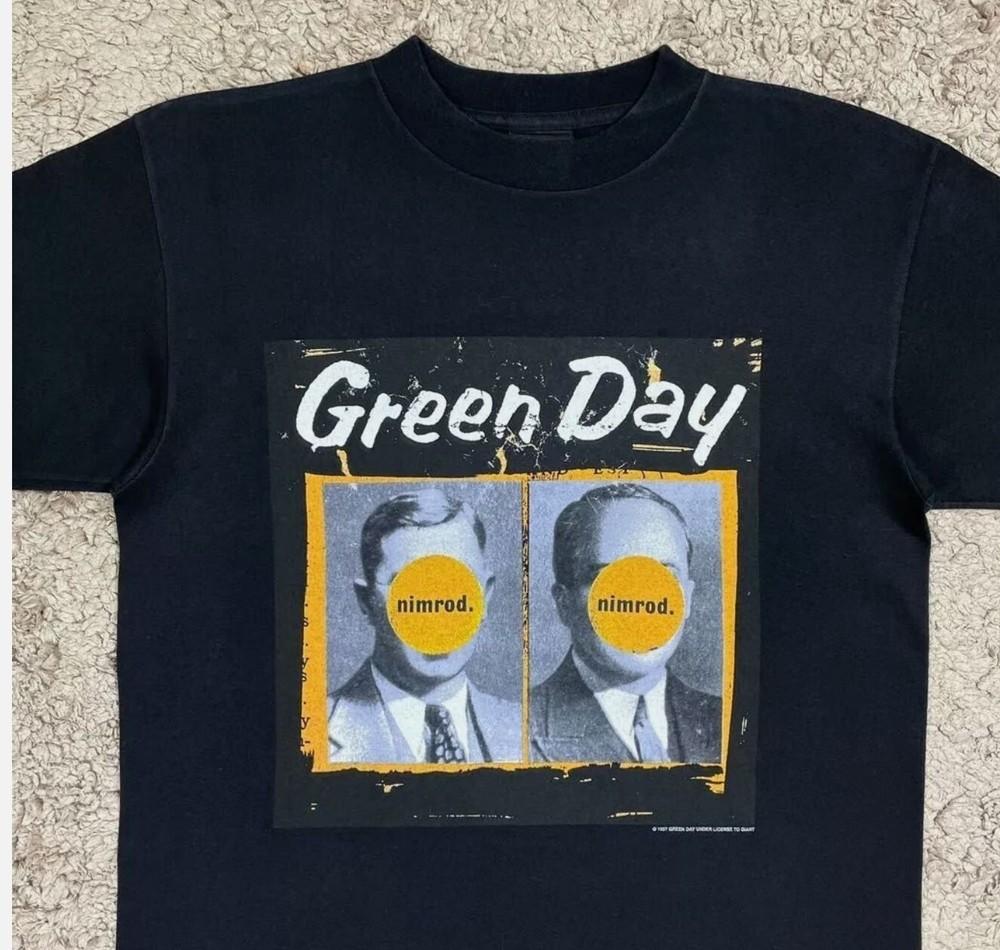 

Винтажная футболка 90-х Green Day Nimrod Cover Черная унисекс футболка от S до 4XL M