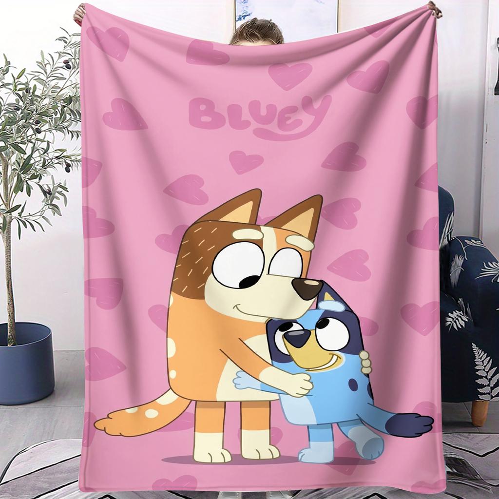 Classic BBlueys Cartoon Dog Blanket Soft Warm Blanket For Office Leisure Camp Travel Multifunctional Universal Blanket Fan Gift