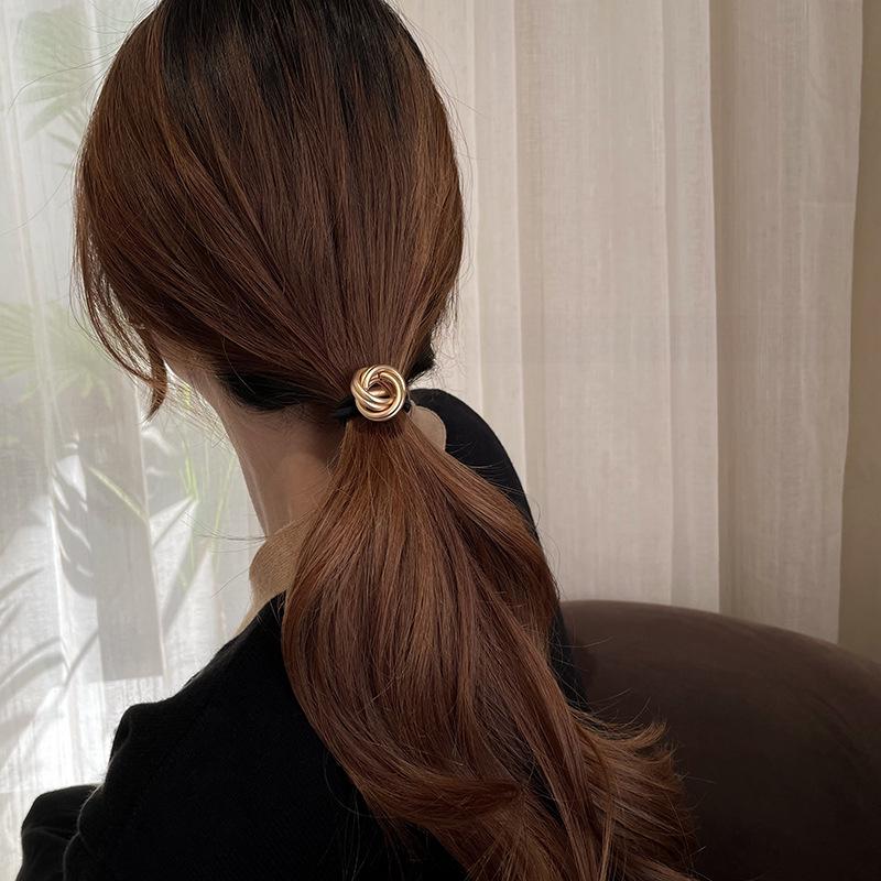 Trendy High-Elastic Metal Knot Hair Tie for Women
