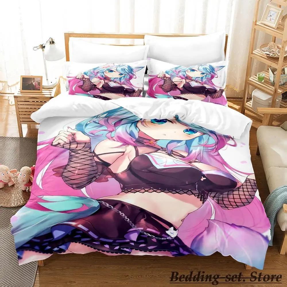 Sexy Girls Silvervale VTuber Bedding Set Single Twin Full Queen King Size Bed Set Adult Kid Bedroom Duvetcover Sets Anime Kawaii