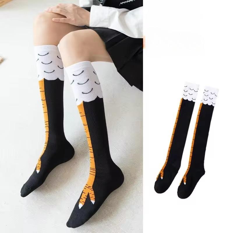 Trendy Damensocken mit knielangen Hühnerfüßen. Lustige personalisierte Hühnerfüße. Geburtstagsgeschenke. Sportsocken