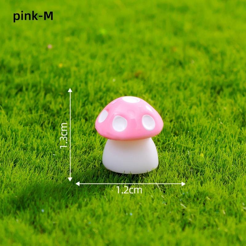 New 10-80PCS Mini Resin Mushroom 8 Colors Small Mushrooms for Dollhouse Decor Micro Fairy Garden Landscape Aquarium Tiny Toys