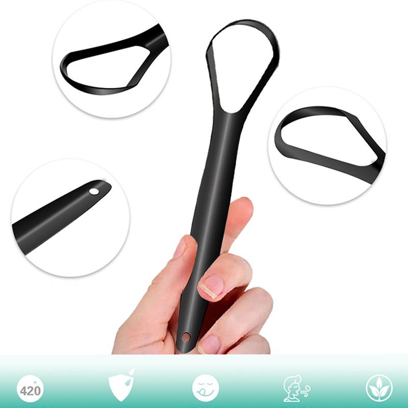 Grattoir à langue Double face en acier inoxydable, nettoyeur de langue buccale, brosse de nettoyage, brosse à dents enduite, outils de soins d'hygiène buccale