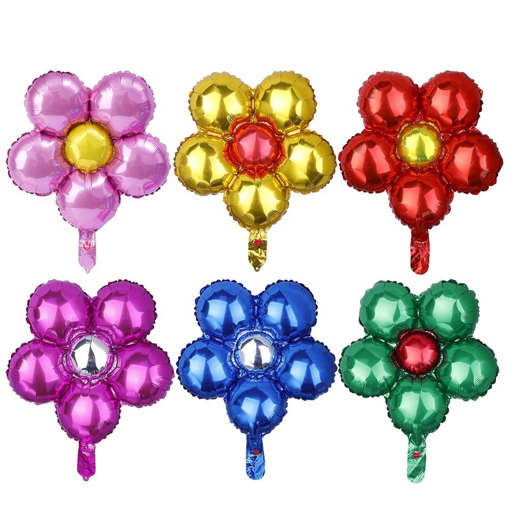 

50-5pcs Aluminum Foil Flower Balloons sweet Five-petal Flowers Valentine s Day Wedding Birthday Party Accessories 5pcs&18 inches