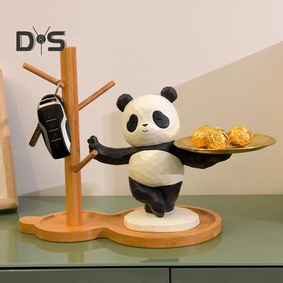 Vassoio Porta Chiavi Panda Vassoio Organizzatore Statuetta Panda in Resina Vassoio Portaoggetti Decorativo Panda Decorazione da Tavolo per Casa Soggiorno Ufficio Studio