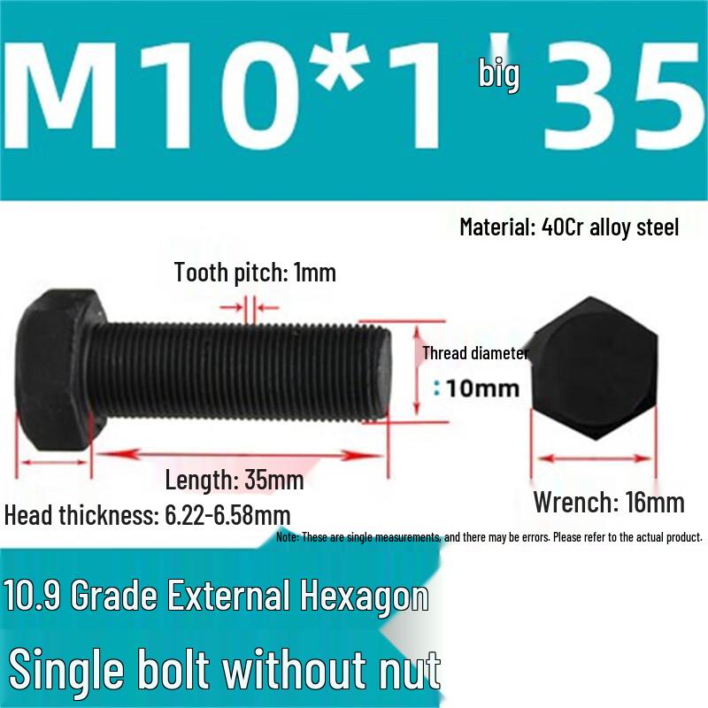10.9 Grade Fine Thread Hexagon Head Cap Screws
