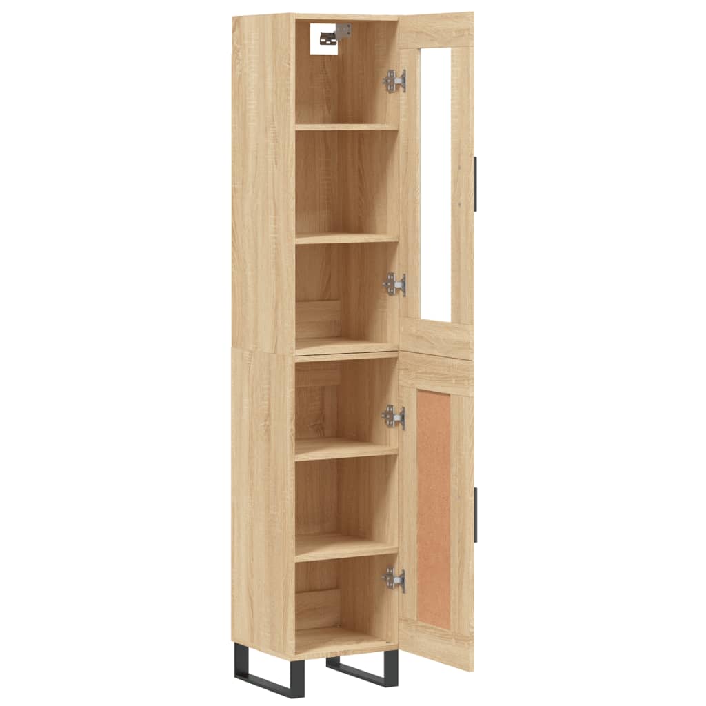 Highboard in Sonoma Oak Finish 34.5 x 34 x 180 cm Particleboard
