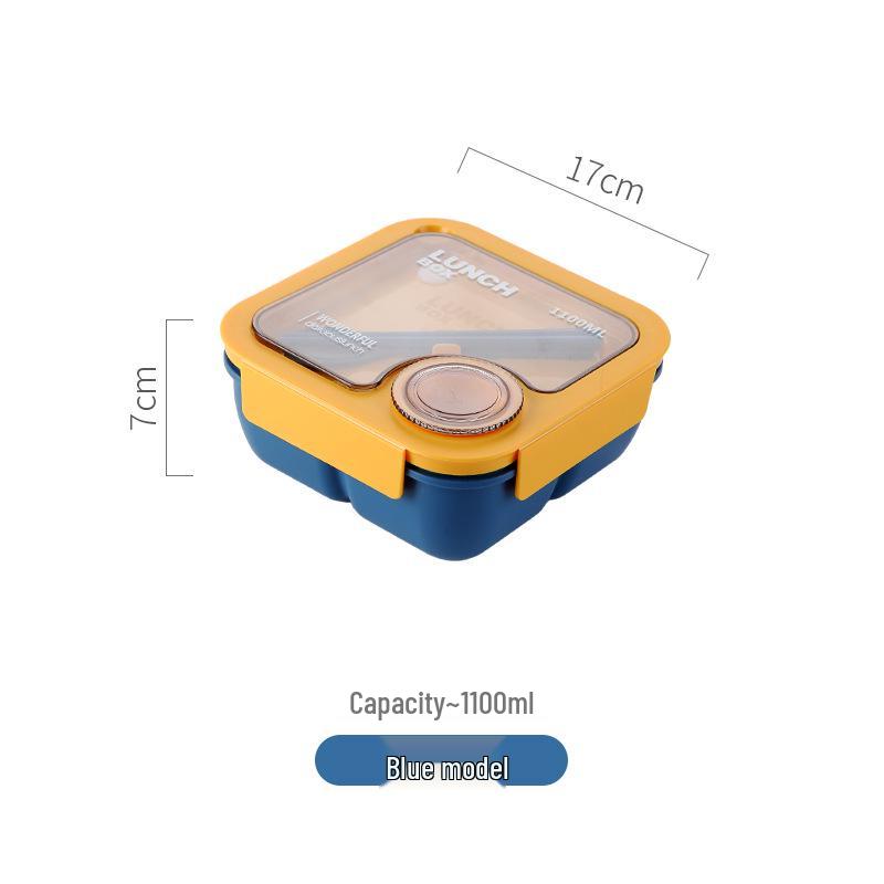 Microwavable Japanese-Style Wheat Straw Lunch Box Set with Compartments for Students and Office Workers