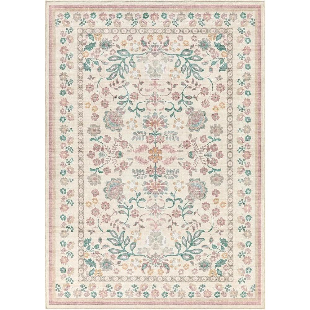 Living Room Carpet  Bedroom Bedside Floor Mat Machine Washable Carpets Spring Flowers Plant Retro Home Decoration Rug