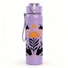 1PC Autumn Floral Horse Art 750ml Color Plastic Sports Water Bottle Leakproof Flip Straw Lid Suitable for Sports Office Home Use