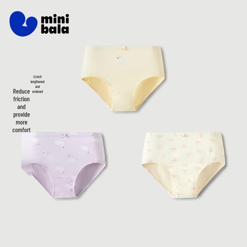 Mini Balabala Girls' Breathable Cotton Underwear 3-Pack