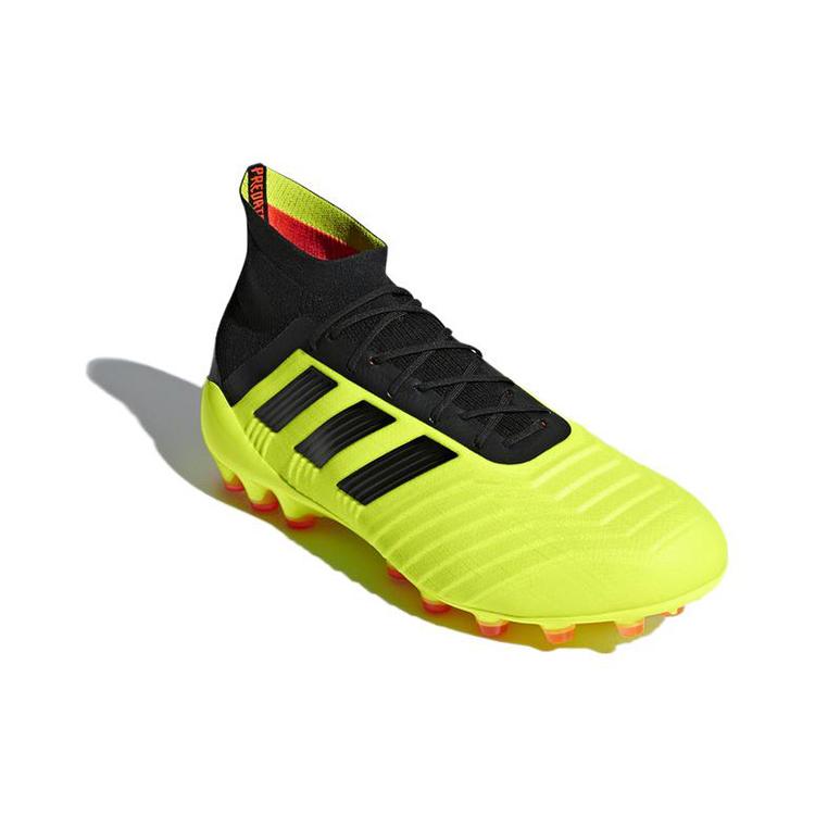 Adidas Predator 18.1 AG Cushioning Slip Resistant Abrasion Resistant Soccer Shoes Yellow Black DB3482