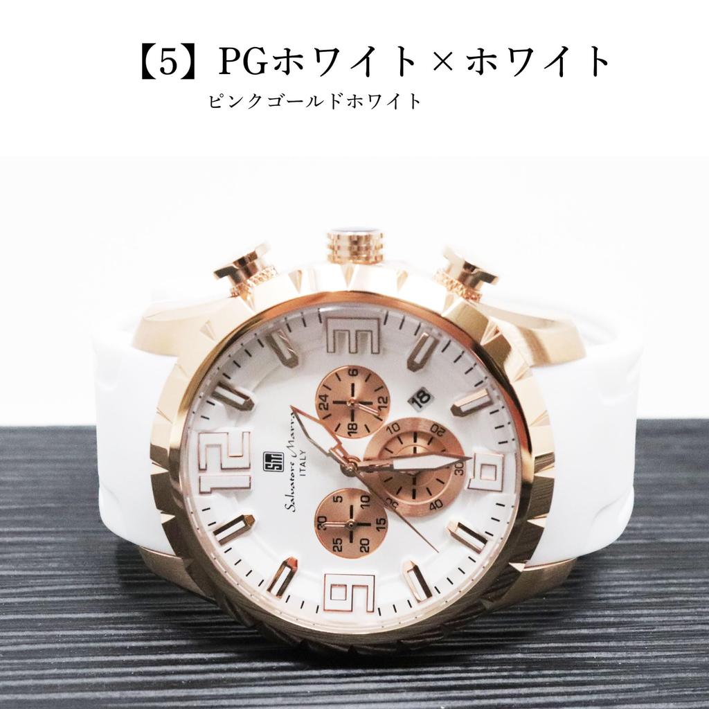 Salvatore Marra Chronograph 10 ATM Wasserdicht Gummi Japanisches Datum Kalender Salvatore Marra Beliebte Marke Enthält Uhrentuch PG Weiß x Herrenuhr,