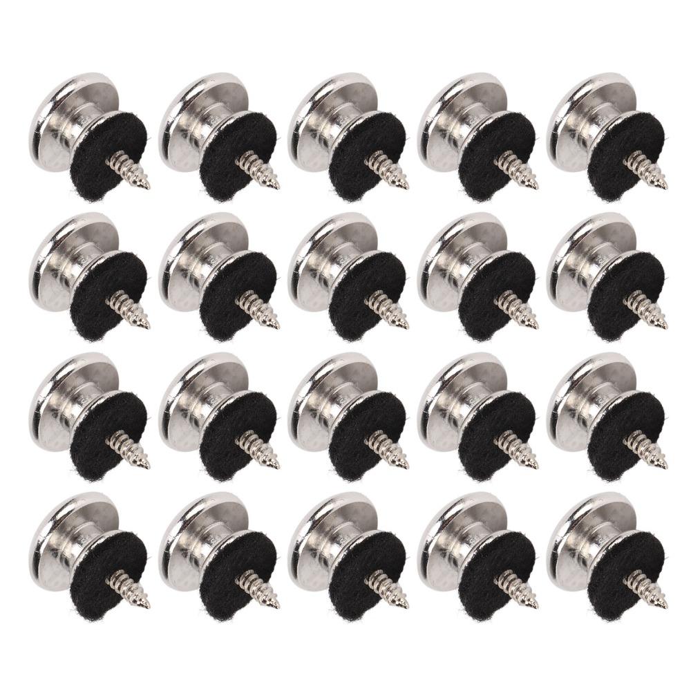 20PCS Silver Guitar Strap Locks With Screws Instrument Accessory Set For Guitar