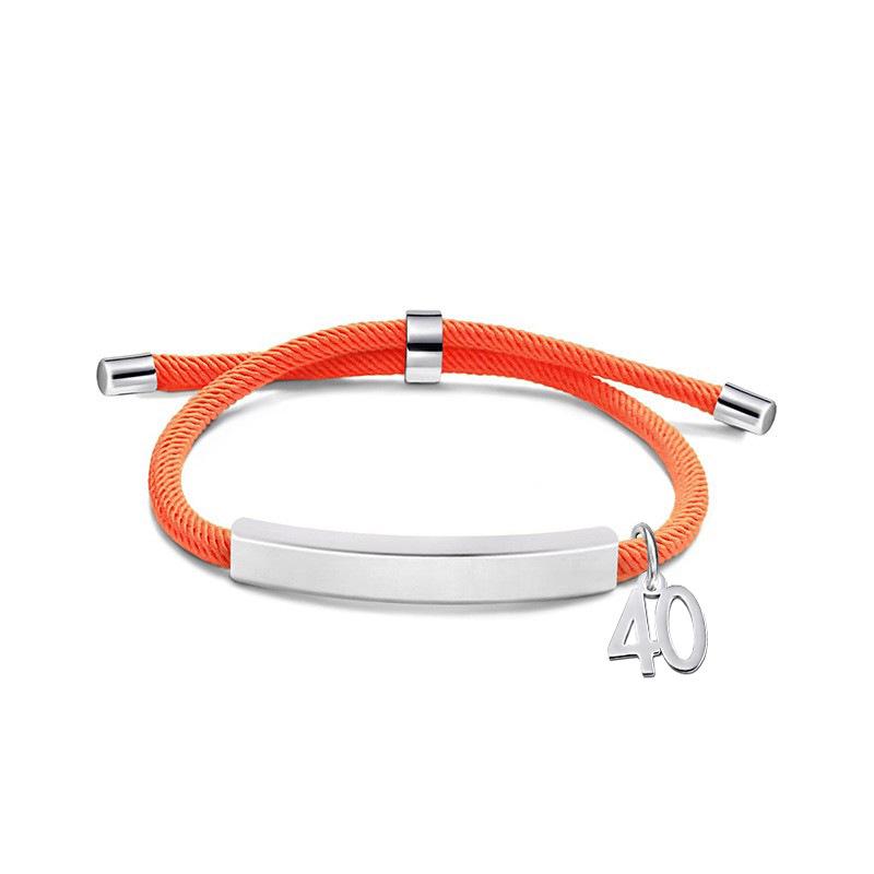 Multi-color Engravable Stainless Steel Bracelet with Number 16 Charm