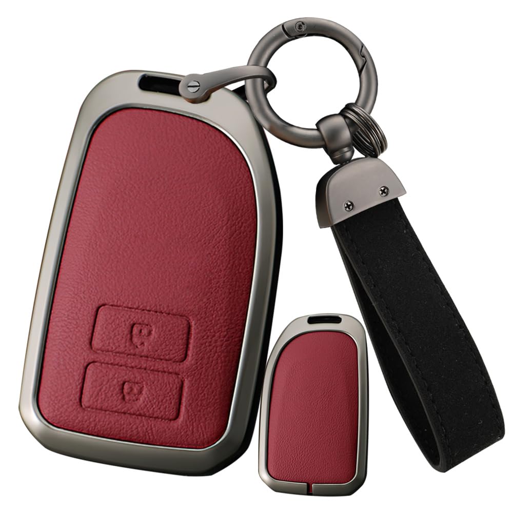 

Пустой чехол для смарт-ключа Toyota, держатель для ключей, алюминиевый сплав, кожа, крышка для ключа, HiAce 200 B Red красный