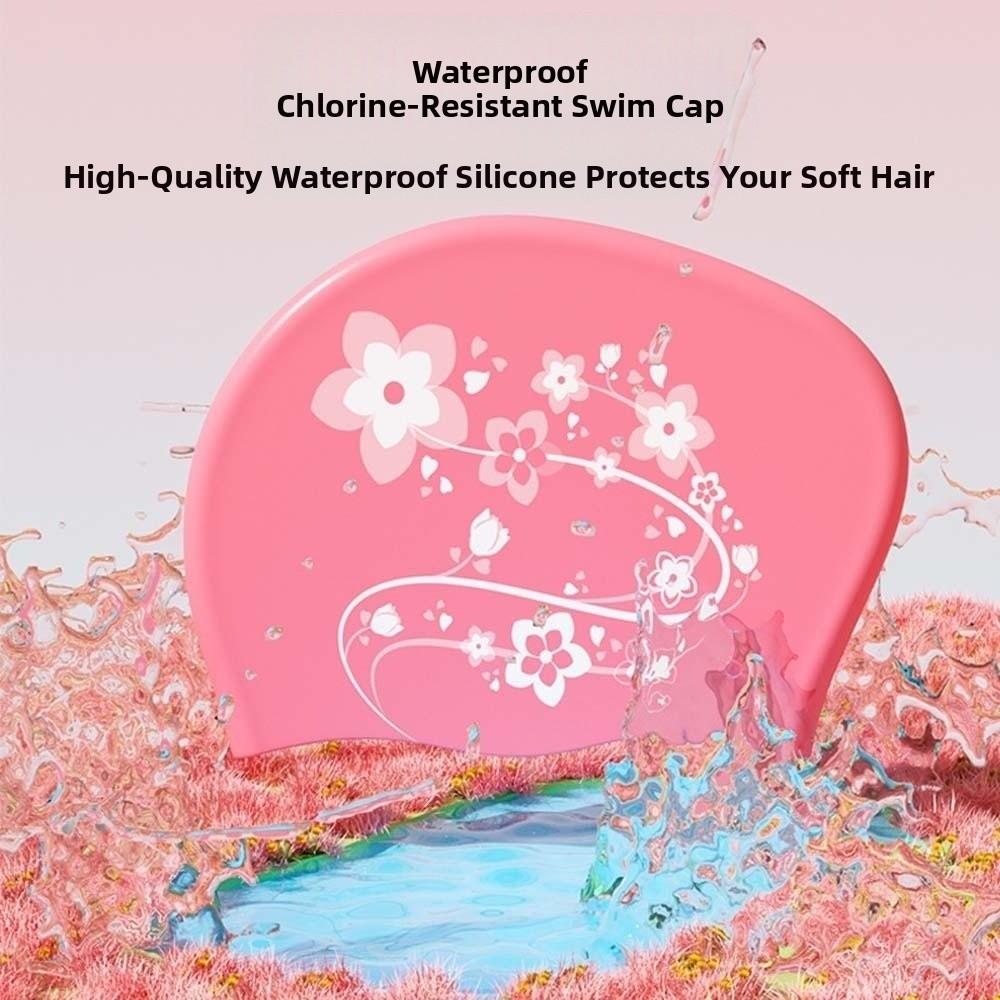 Soft Flower Swim Headgear Thicken Design Snorkeling Cap  Prevent Chlorine Irritation
